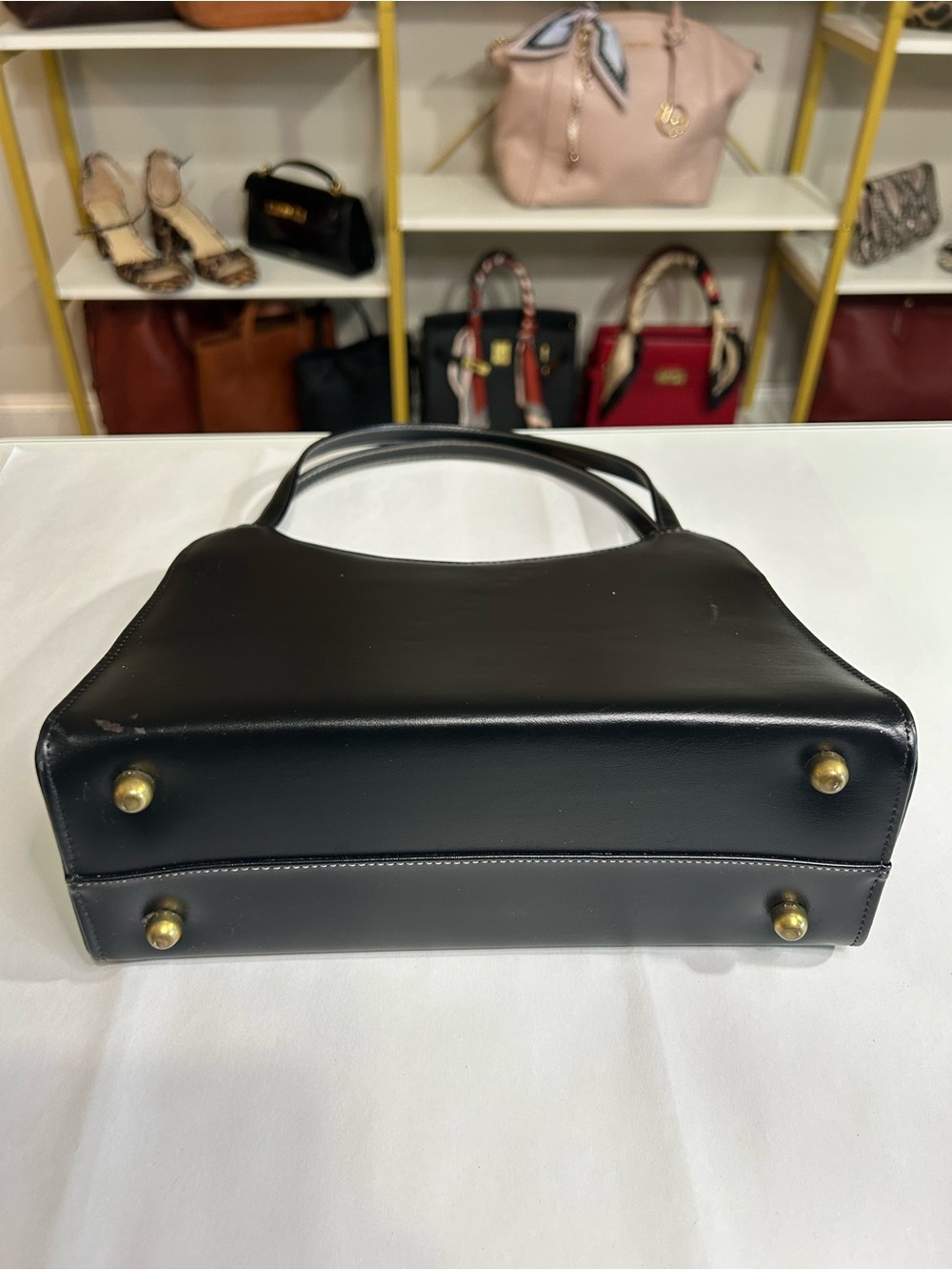 Life Stride 1950’s Vintage Black Suede & Simulated Leather Women's Handbag - Picture 8 of 14